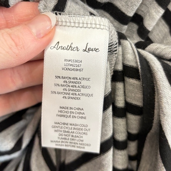 Another Love Black and Gray Relaxed Long Sleeve Tee - Picture 5 of 5